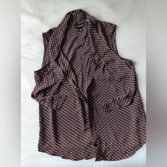 Liz Claiborne Career Sleeveless Tie Neck Blouse in Size Small - Picture 3 of 5